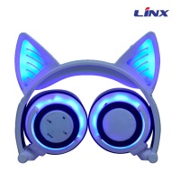 手機耳機廠家新款兒童耳機全發光貓耳朵藍牙耳機LX-BL108